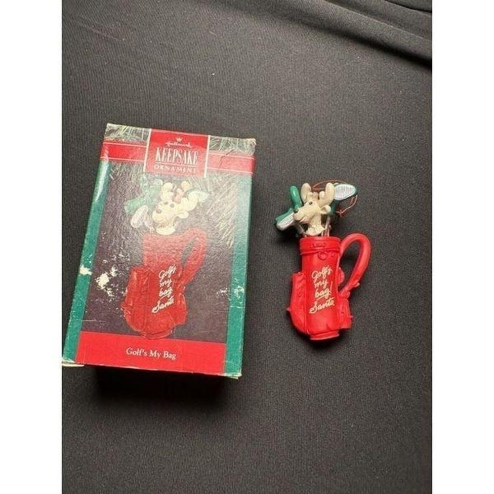 1990 Hallmark Keepsake Christmas Ornament With Box Golf'S My Bag Xmas